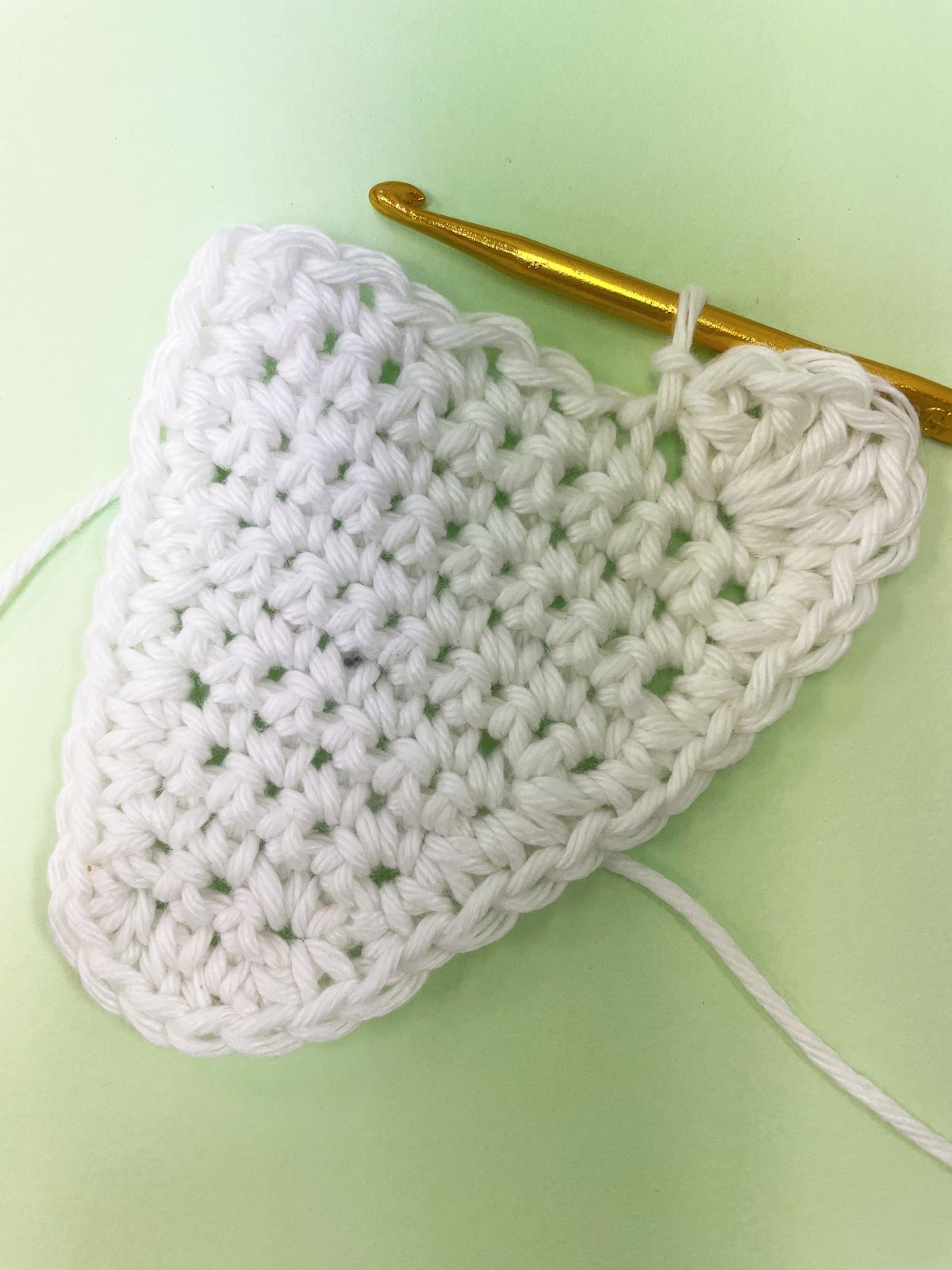 Step 7 to make a crochet ghost