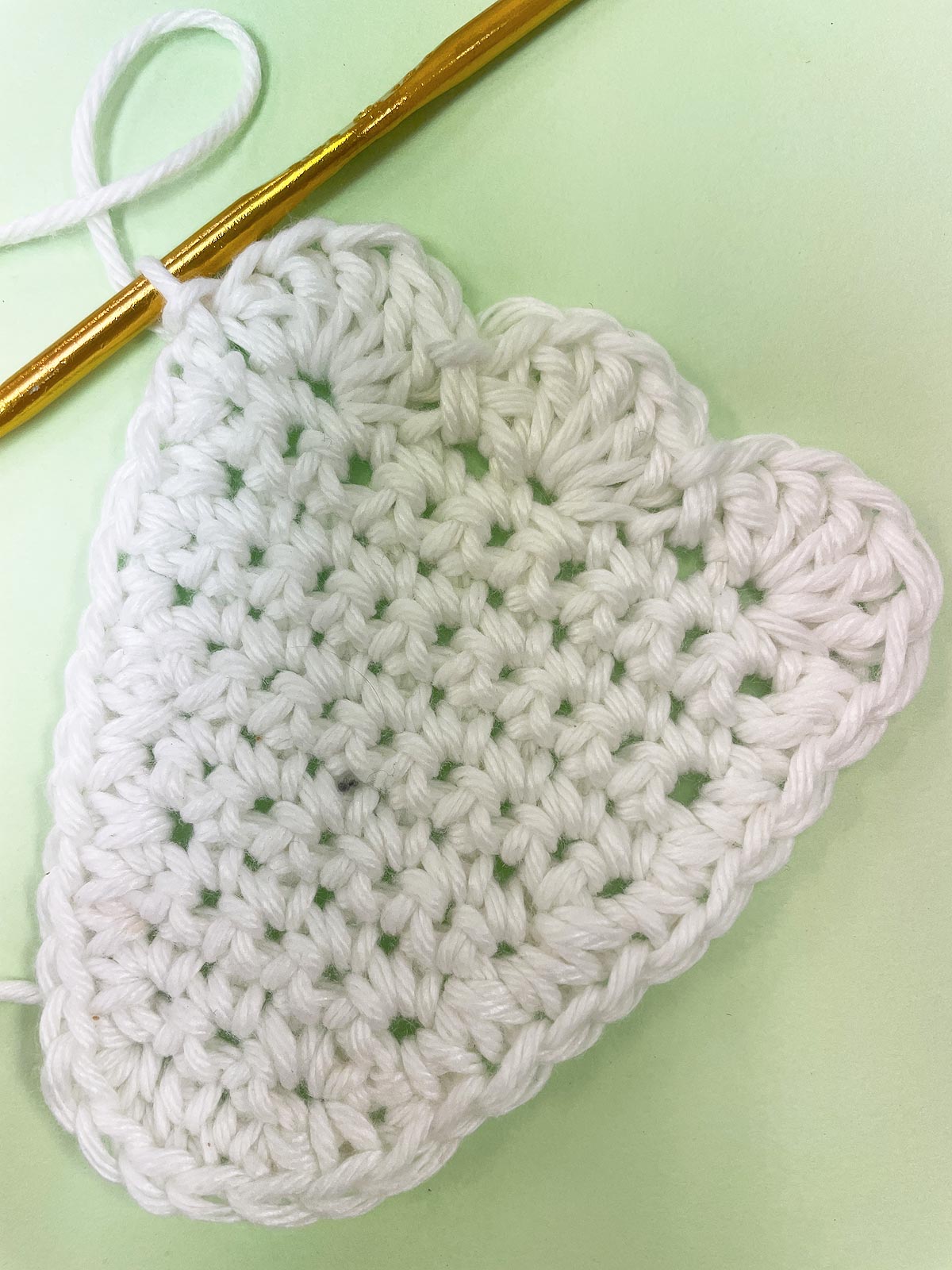 Step 9 to make a crochet ghost