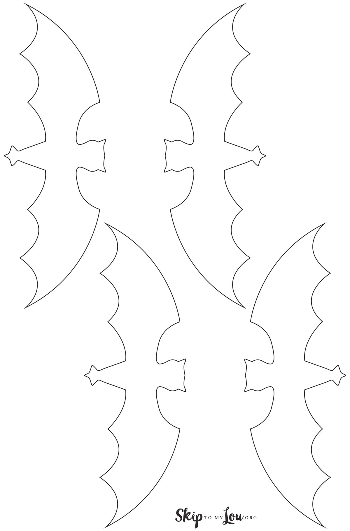 four bat with feet template