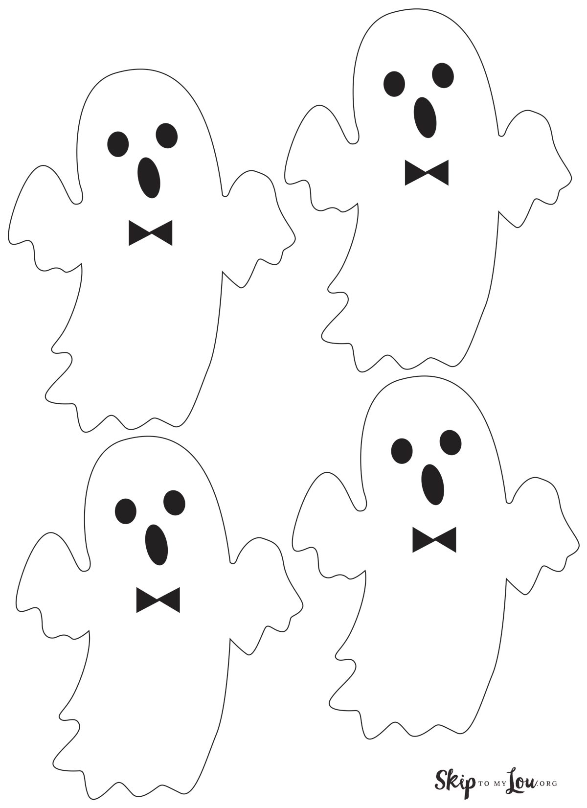 4 bow tie ghost template