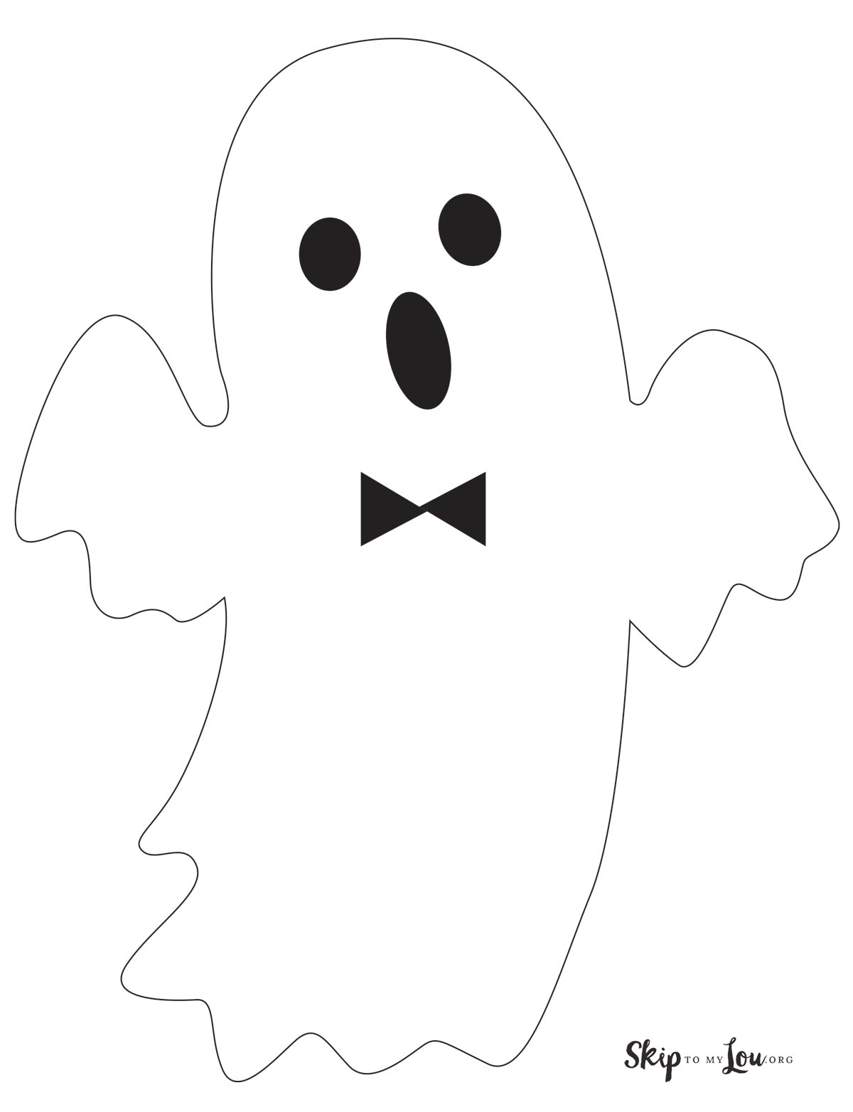 one single large bow tie ghost template