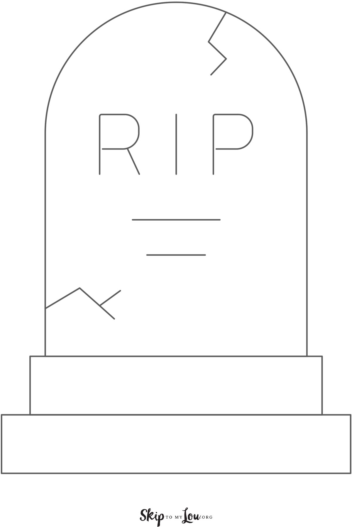 Halloween template - 7 tombstone outline 