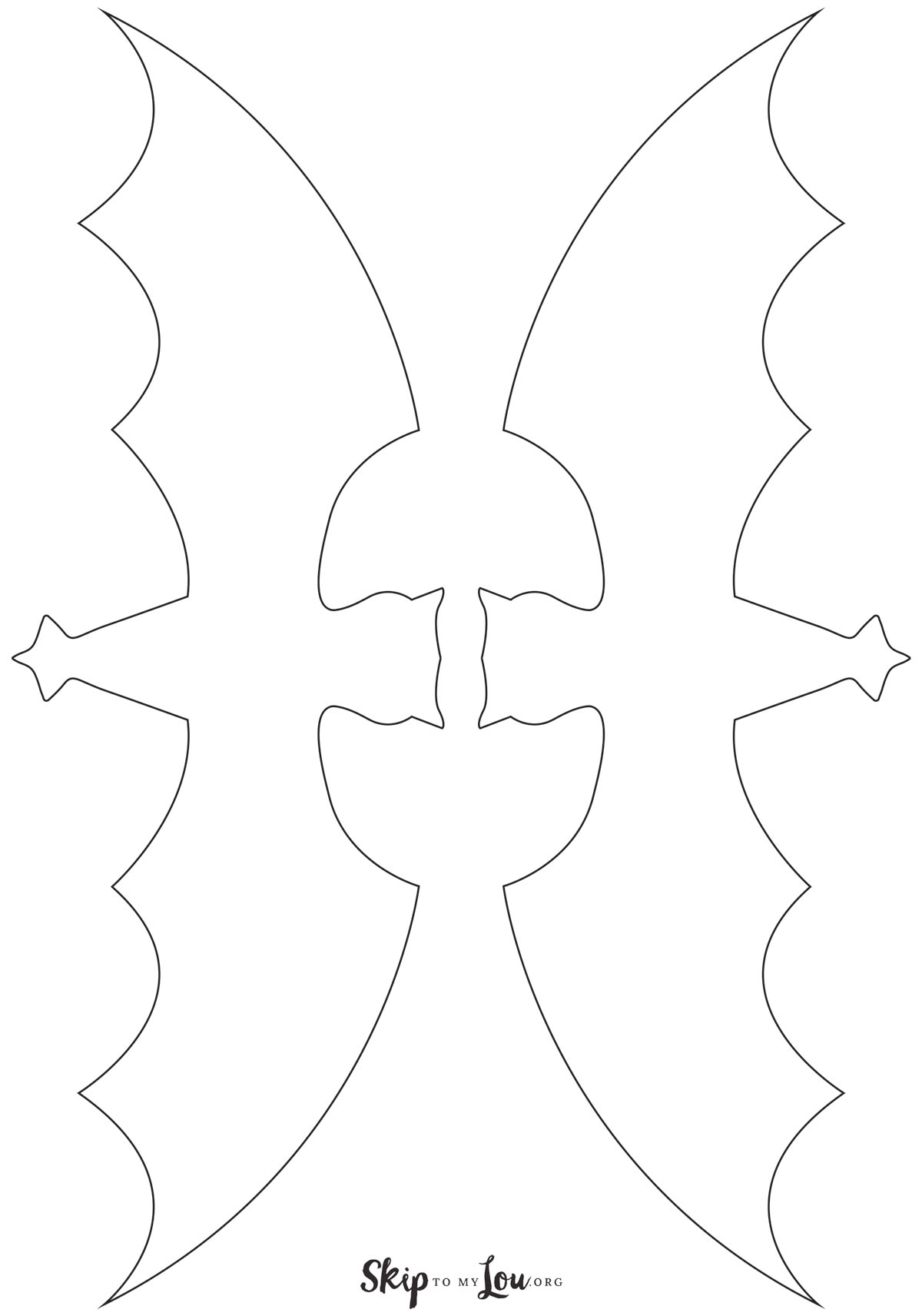 two bat with feet template