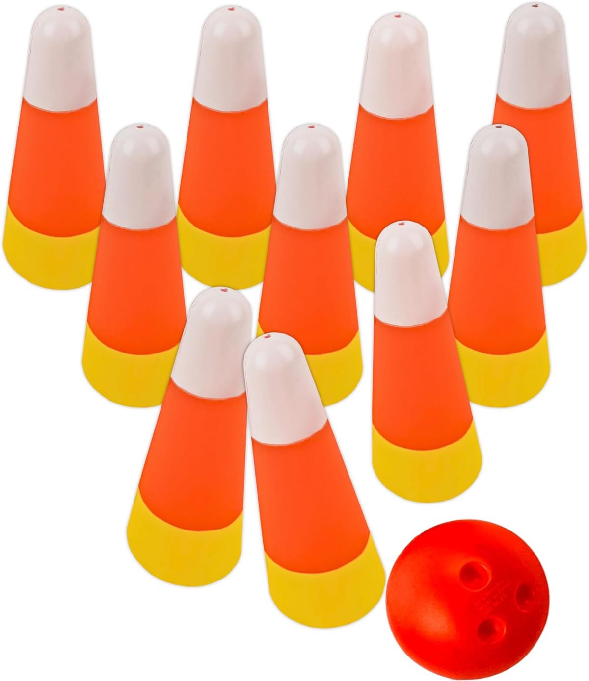 Candy corn bowling set