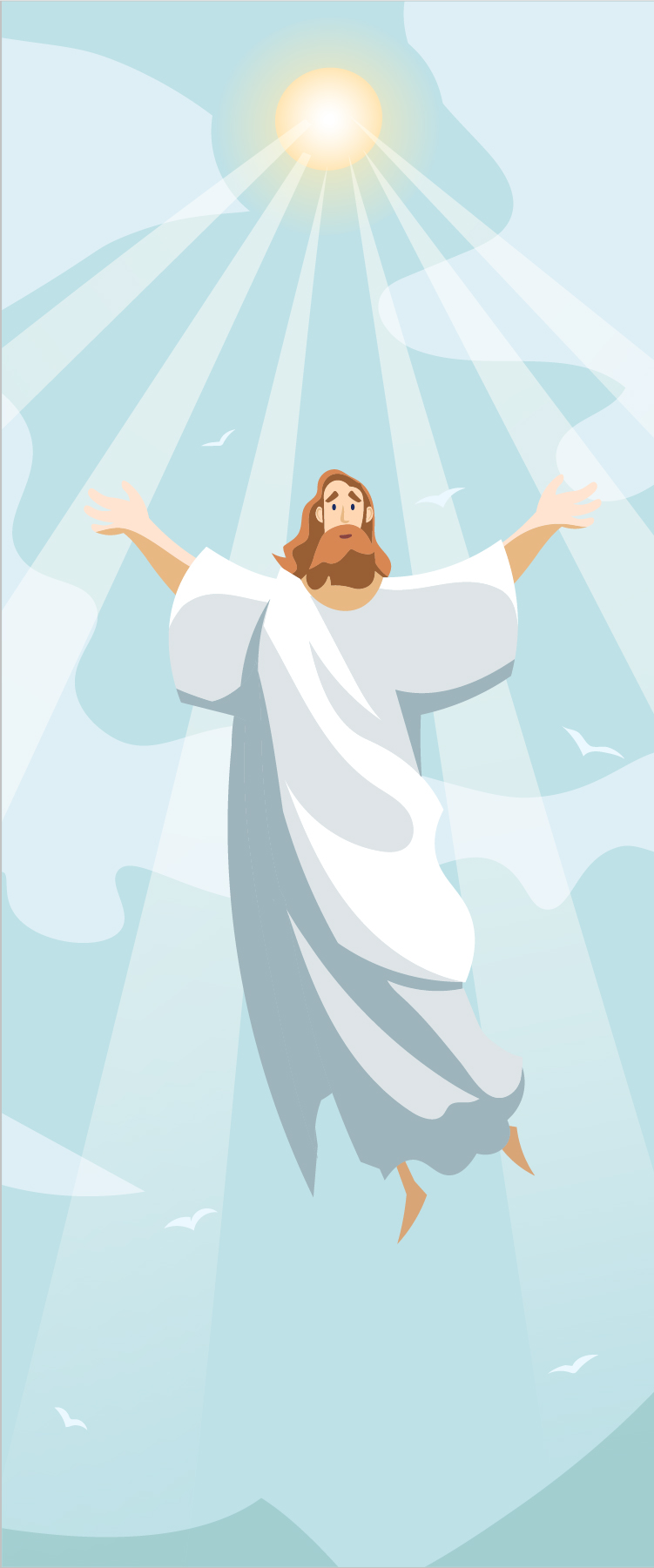 Christian Bookmark Color Print 4 - Drawing of Jesus with blue background