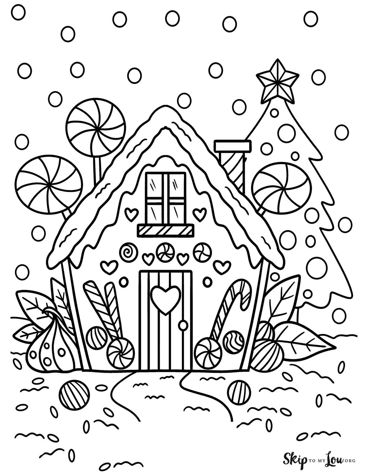 gingerbread house scene