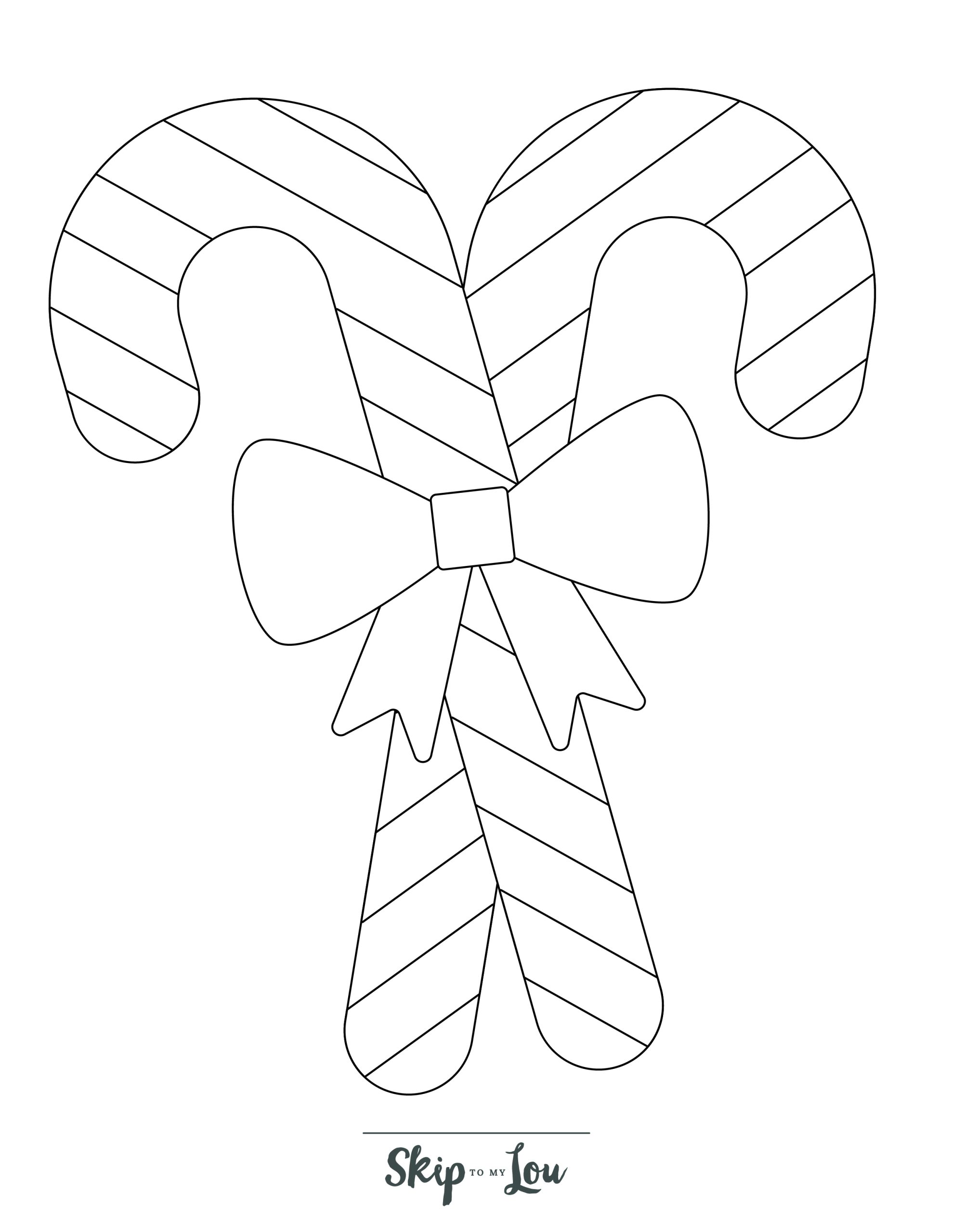 Holiday Coloring Page 2 - Line drawing of candy canes 
