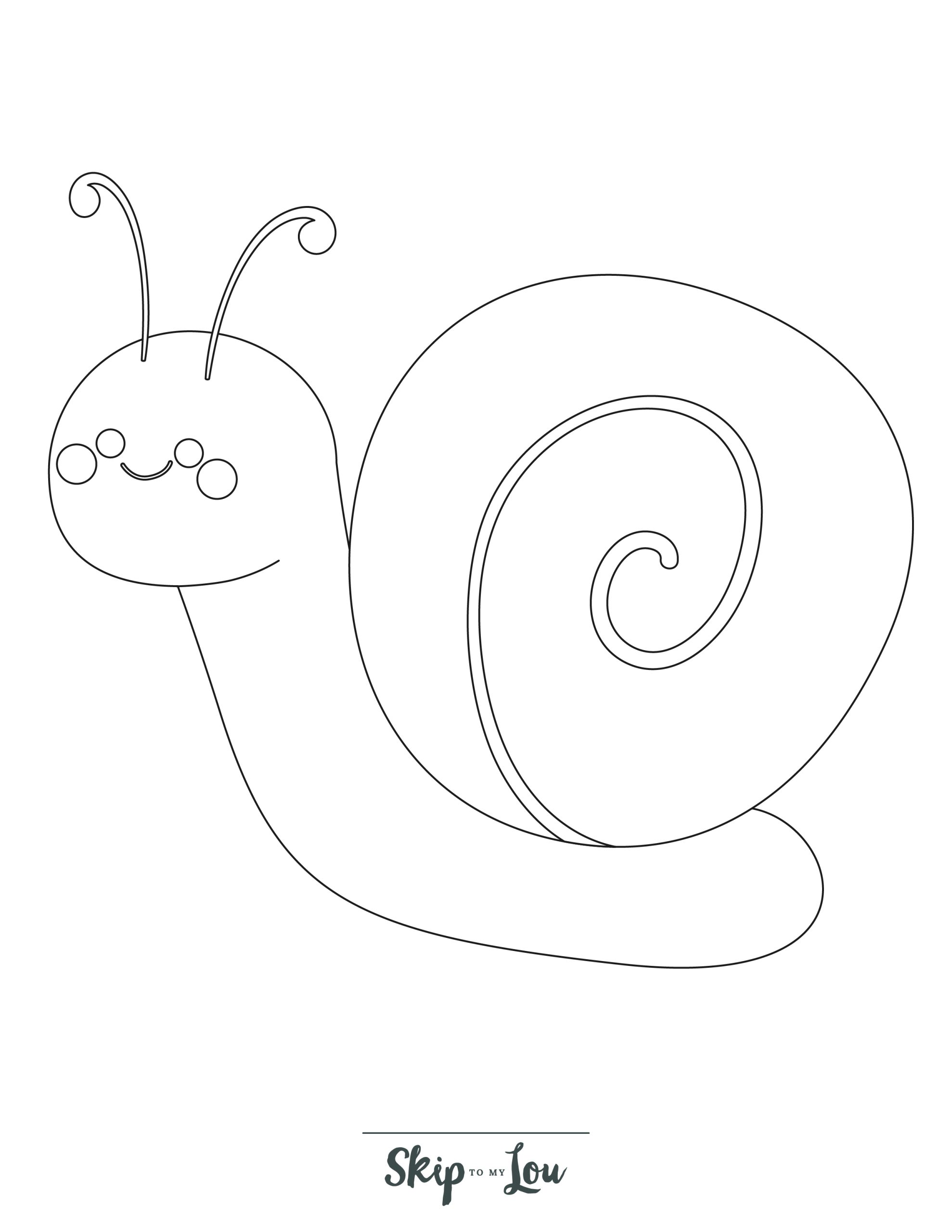 Preschool Coloring Page 12 - Simple line drawing of a snail 