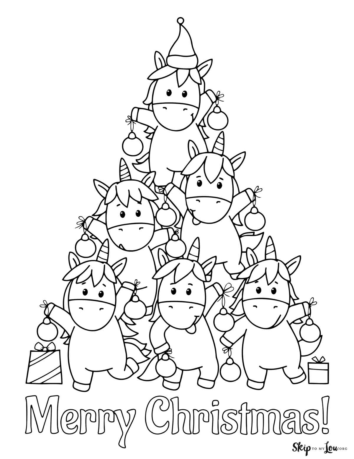 unicorns in shape of tree