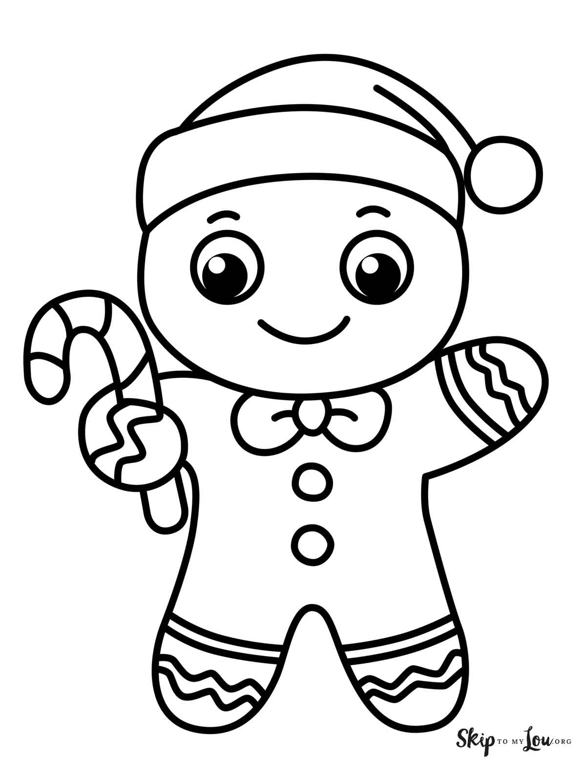 gingerbread man holding candy cane