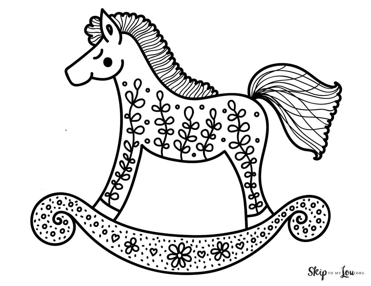 rocking horse coloring page