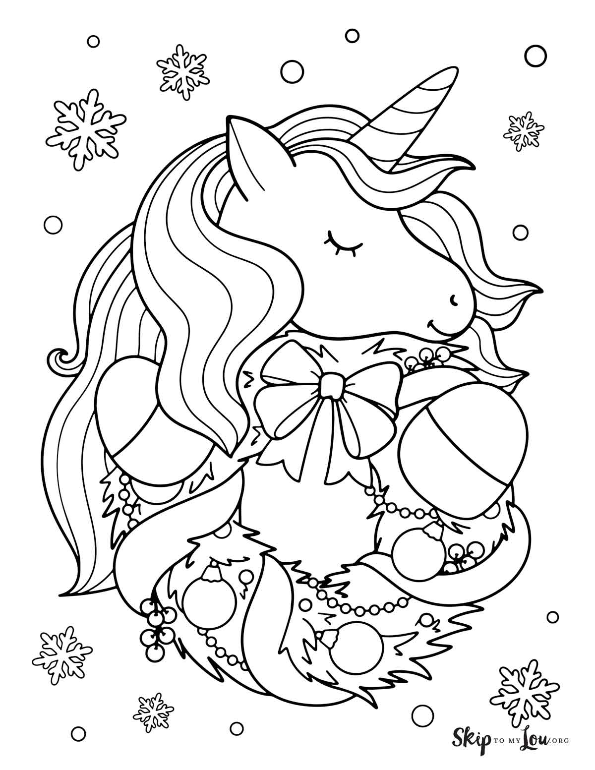 unicorn with wreath