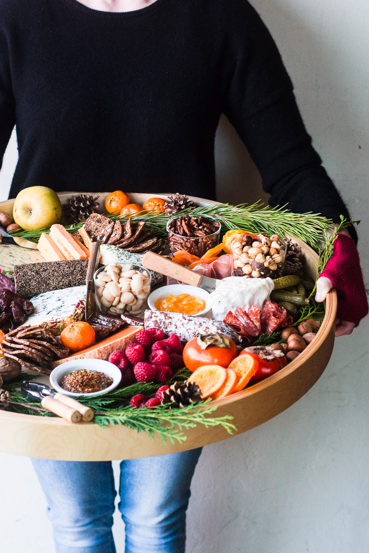 The View from Great Island's board shows cheese, nuts, meat, seasonal fruit, and pickles.