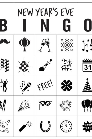 new year bingo card