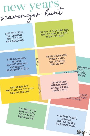 free printable new years eve scavenger hunt cards