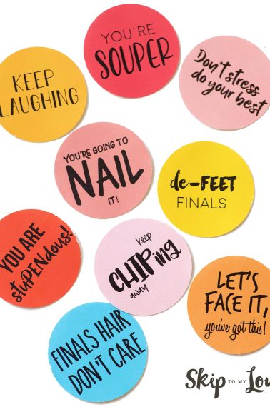 exam care package printable tags