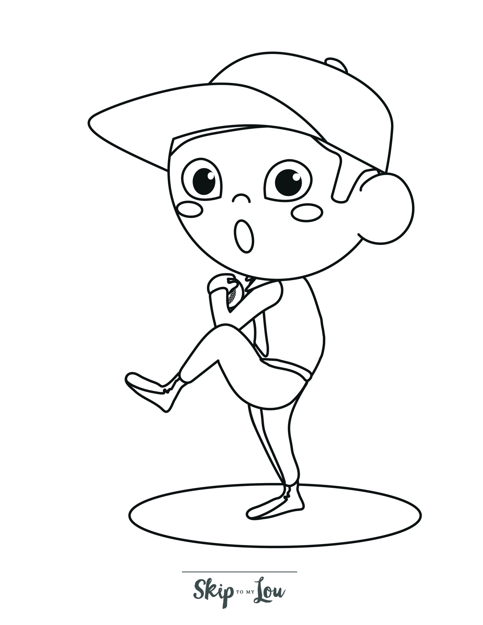 Baseball Coloring Page 3 - A line drawing of a baseball pitcher ready to throw the ball. 