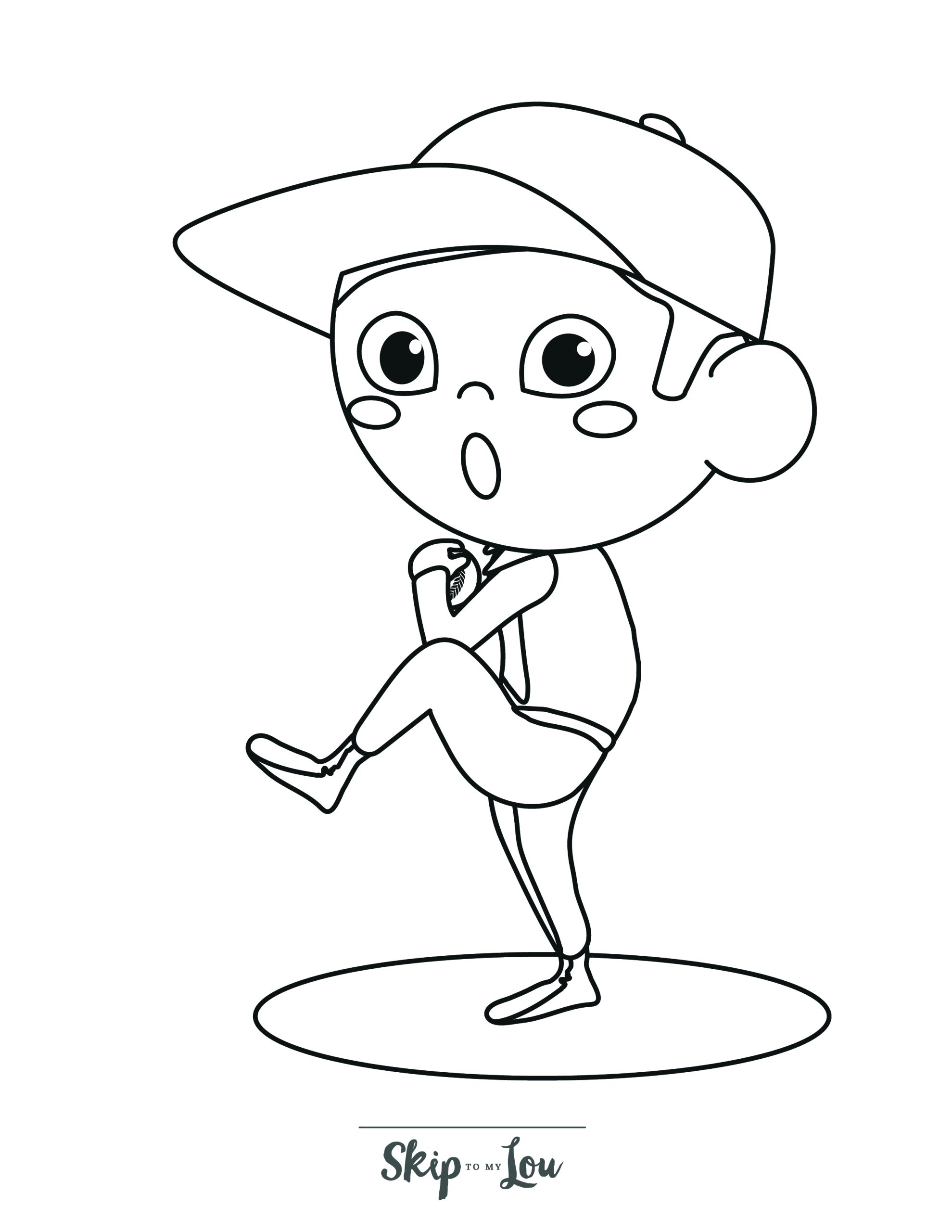 Baseball Coloring Page 3 - A line drawing of a baseball pitcher ready to throw the ball.