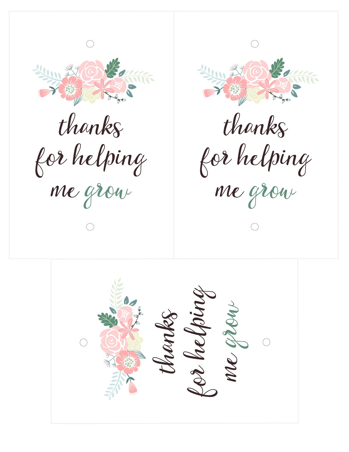 3 thanks for helping me grow tags
