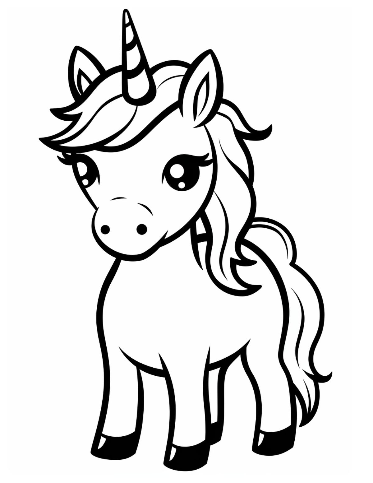 cute baby unicorn standing