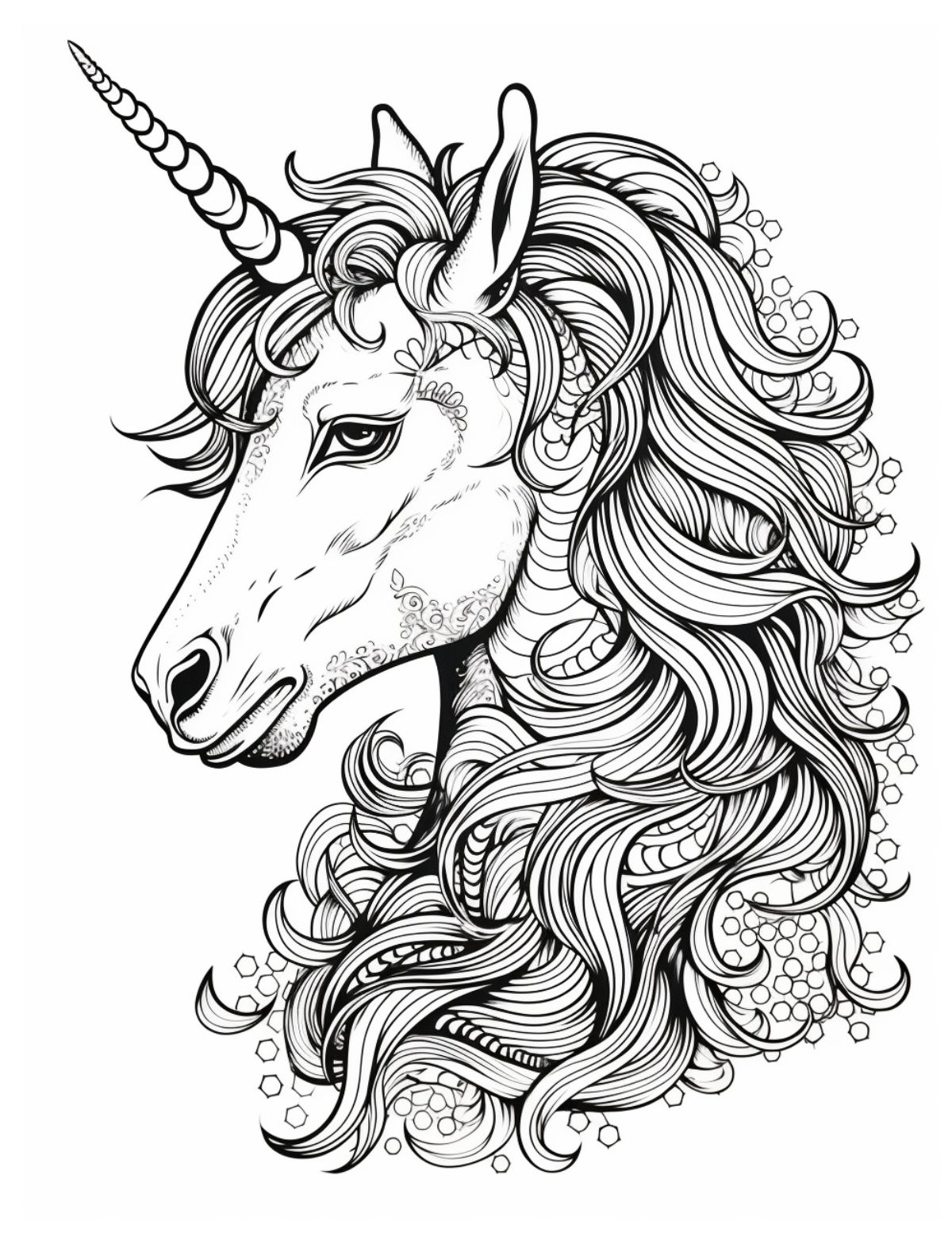 detailed unicorn head