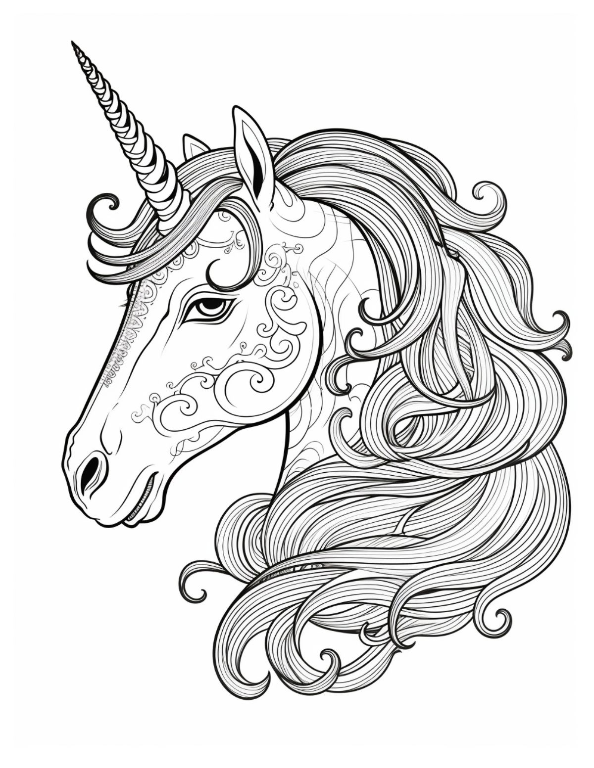 zendoodle style unicorn head