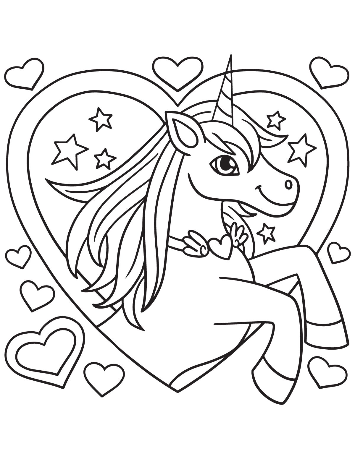 unicorn with hearts