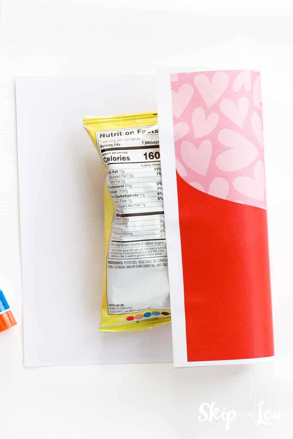 wrap printable chip bag template around chips