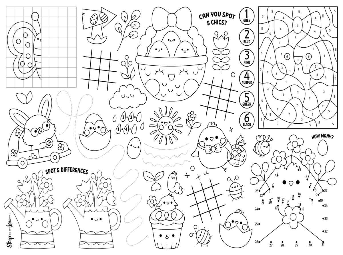 cute free printable Easter Placemat