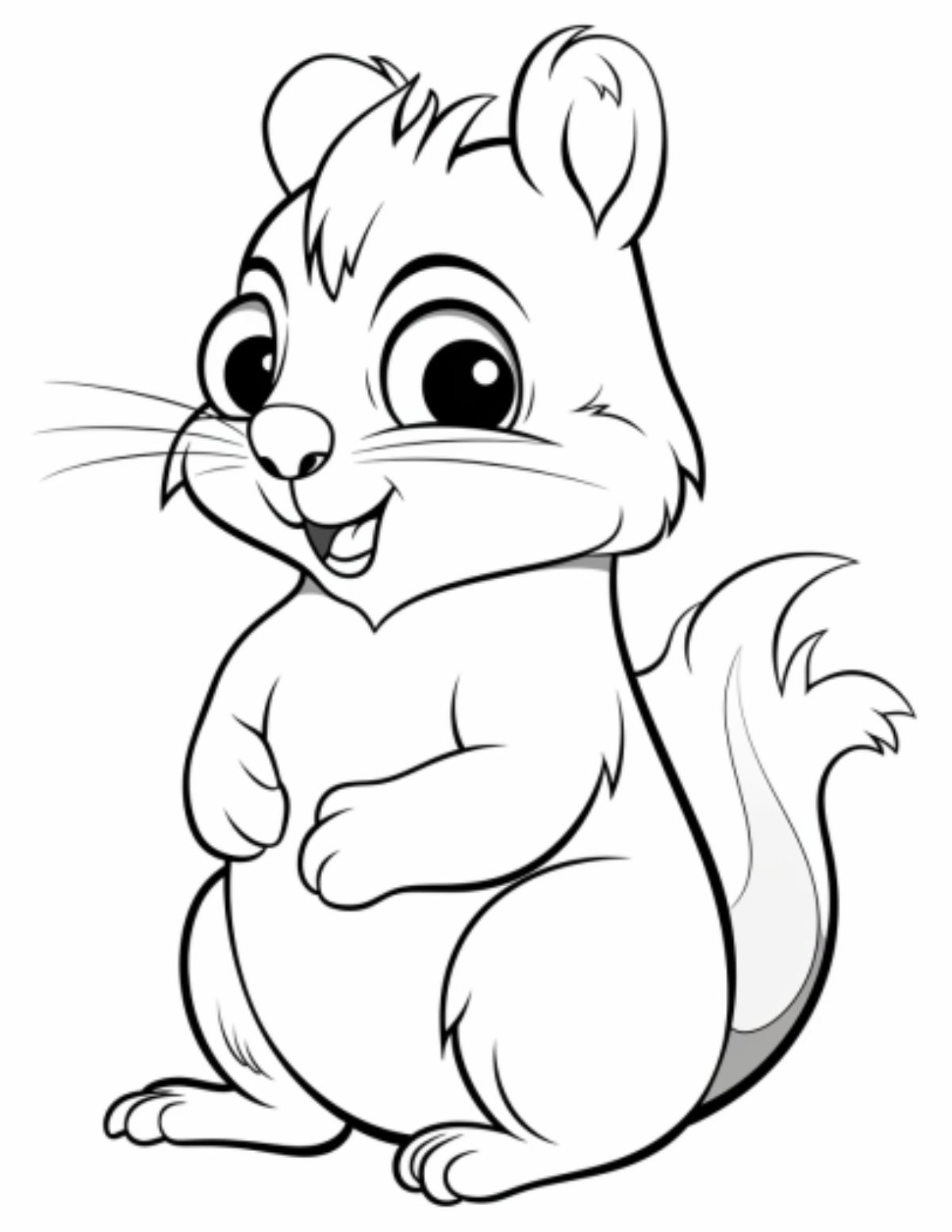 cute cartoon squirrel standing