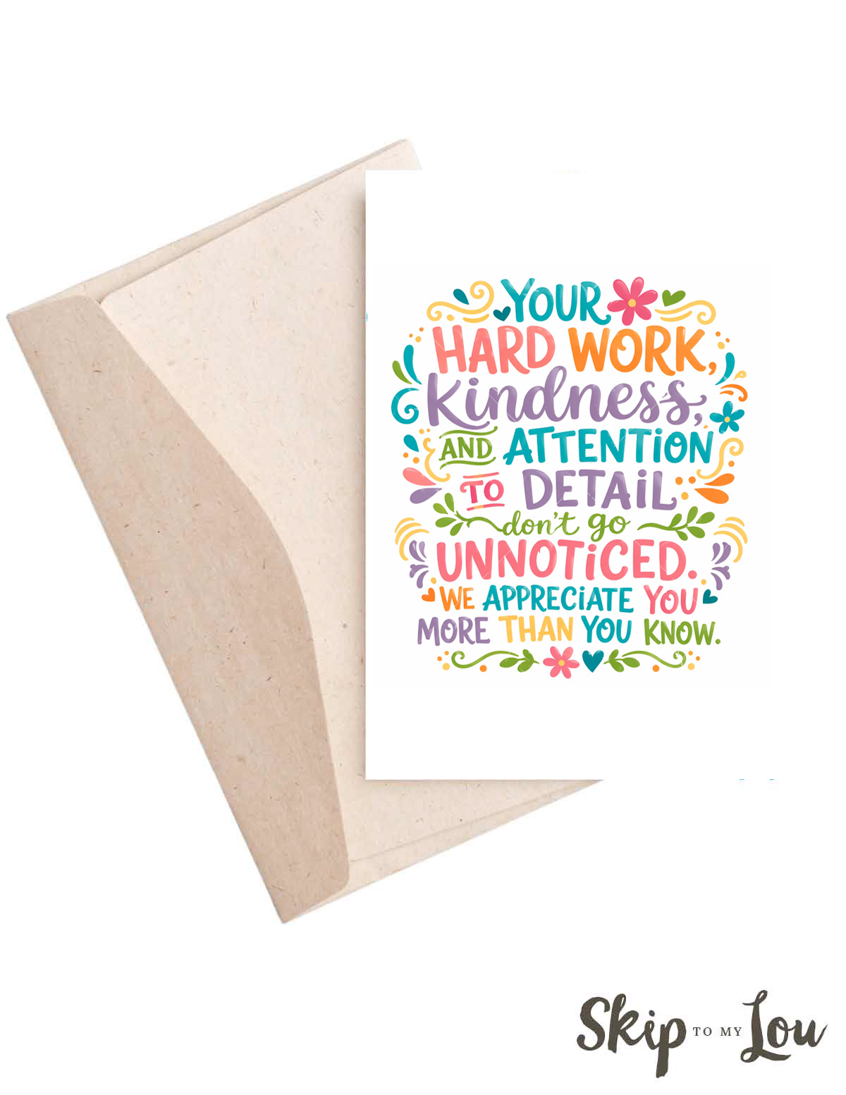 administrative card to download and print thanking for hardwork and attention to detail