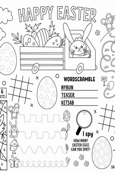 free printable happy easter placemat