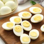hard boiled eggs cut in half