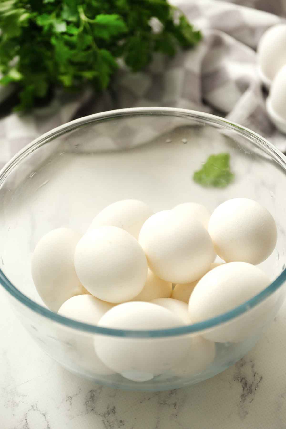hard boiled eggs in bowl