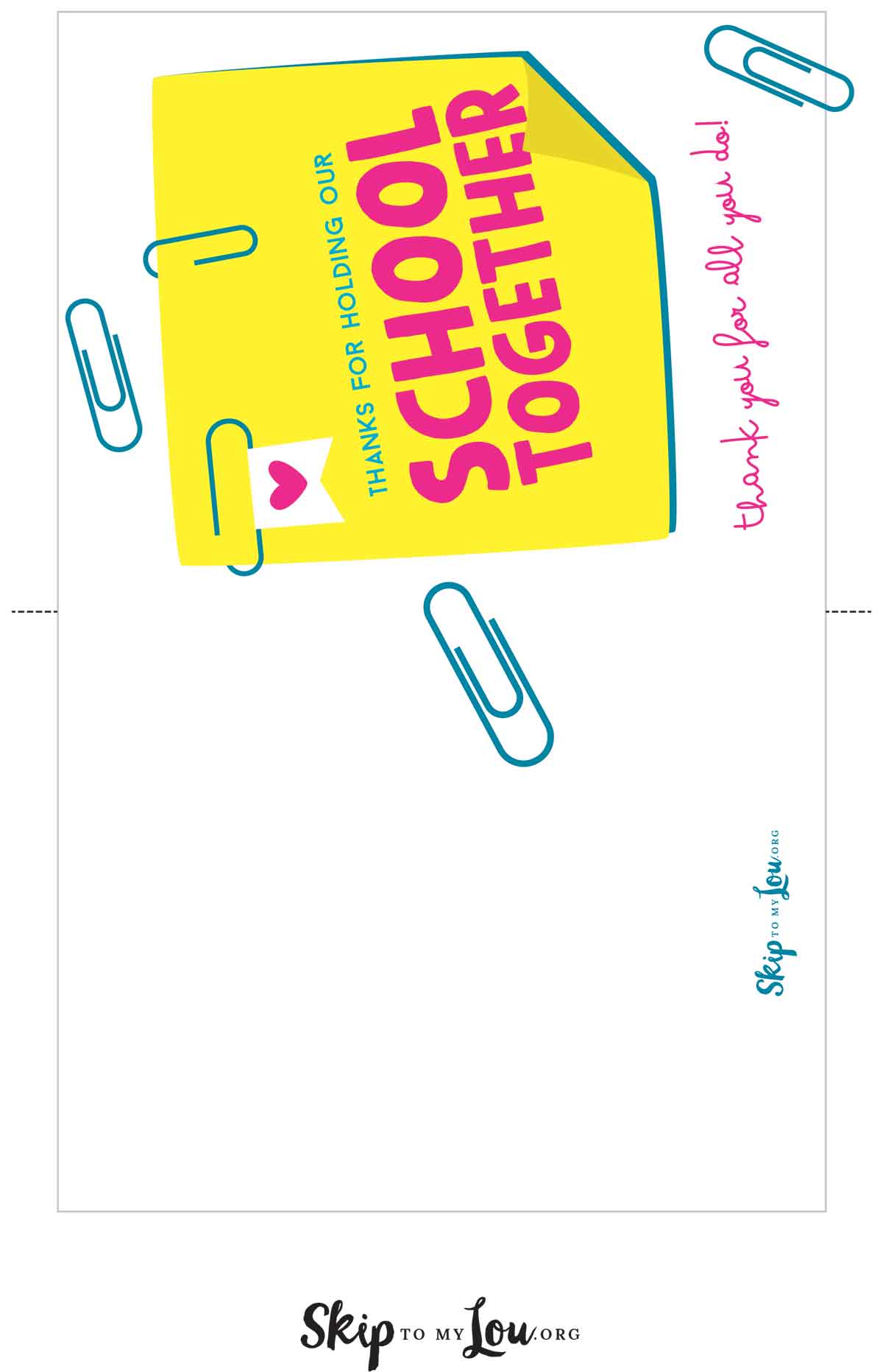 printable card for school secretaries
