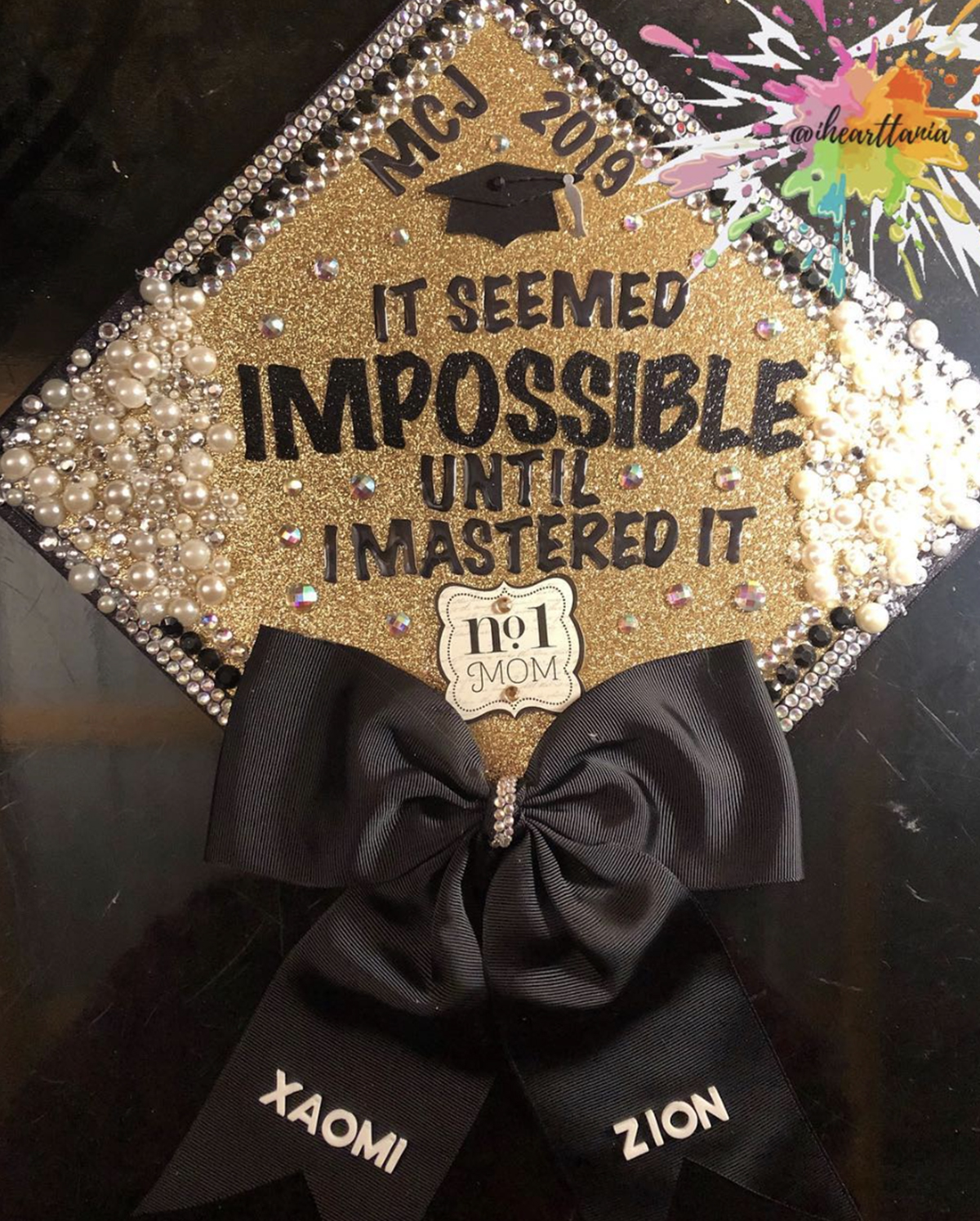 Inspiring graduation cap with quote that says "it seemed impossible until I mastered it"