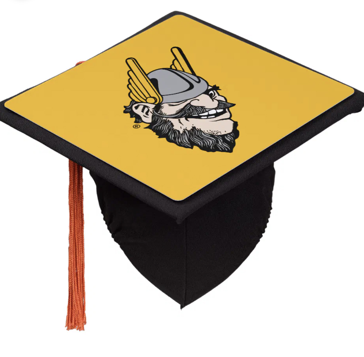 Graduation cap with an Idaho mascot design