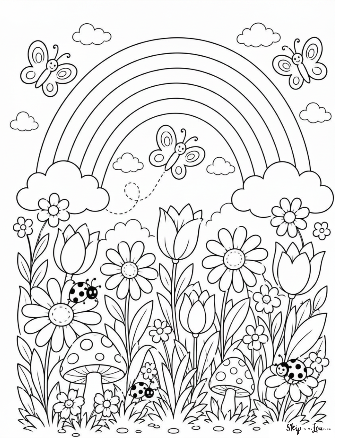 rainbow with garden