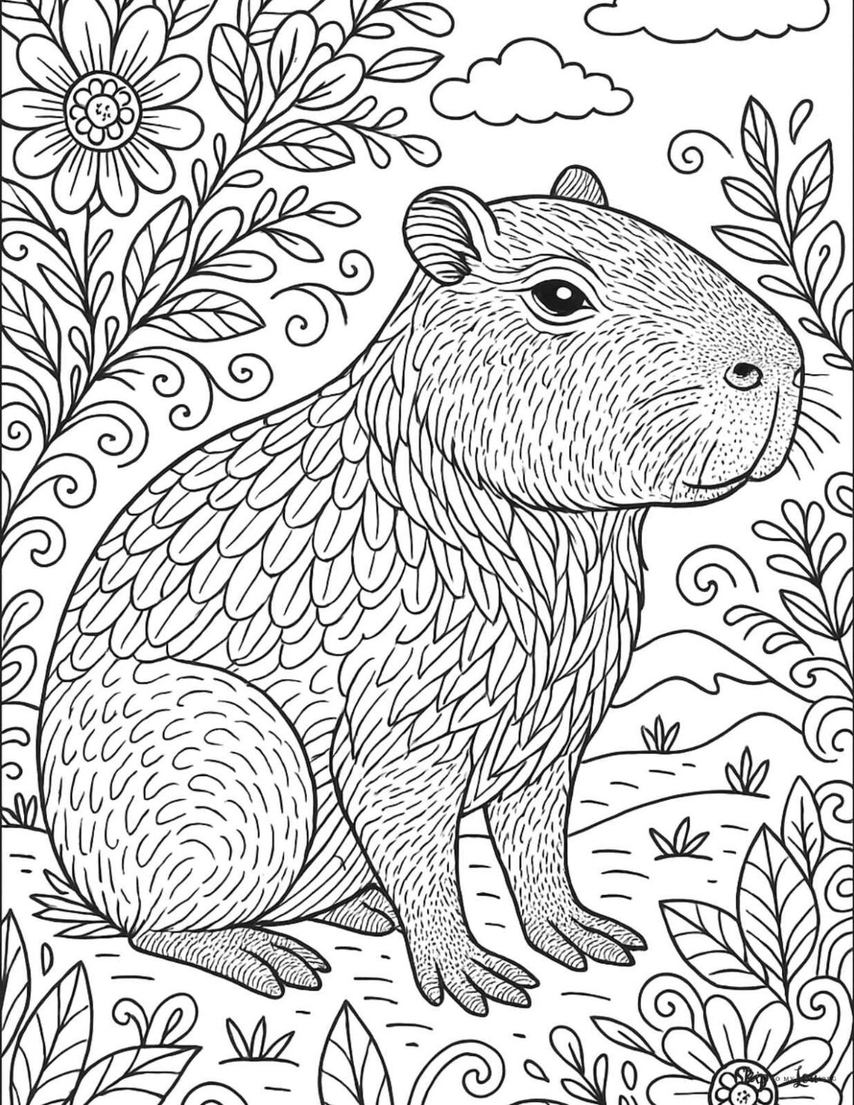 capybara coloring page