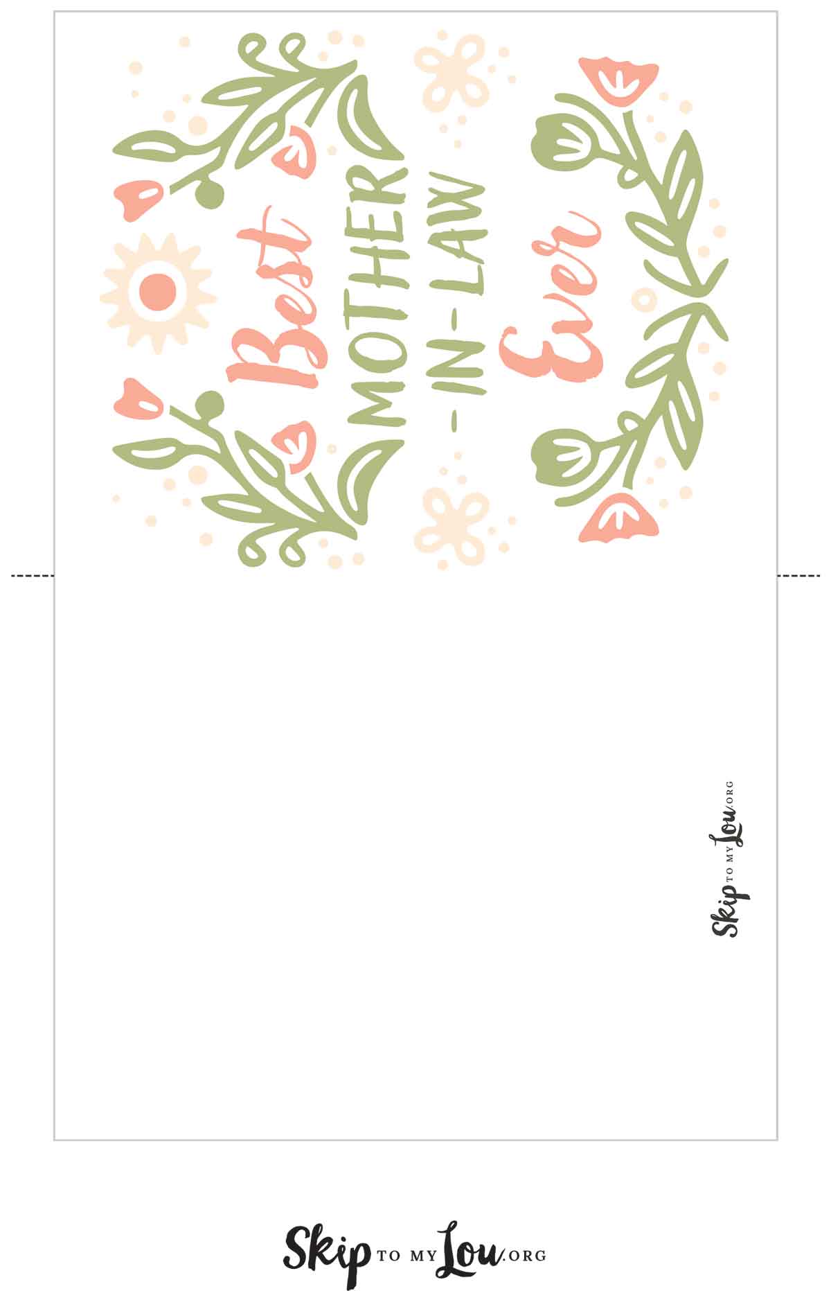 pastel free printable best mother in law ever card