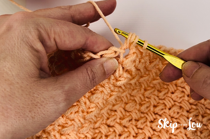 Step 7 – Pull through to leave four loops