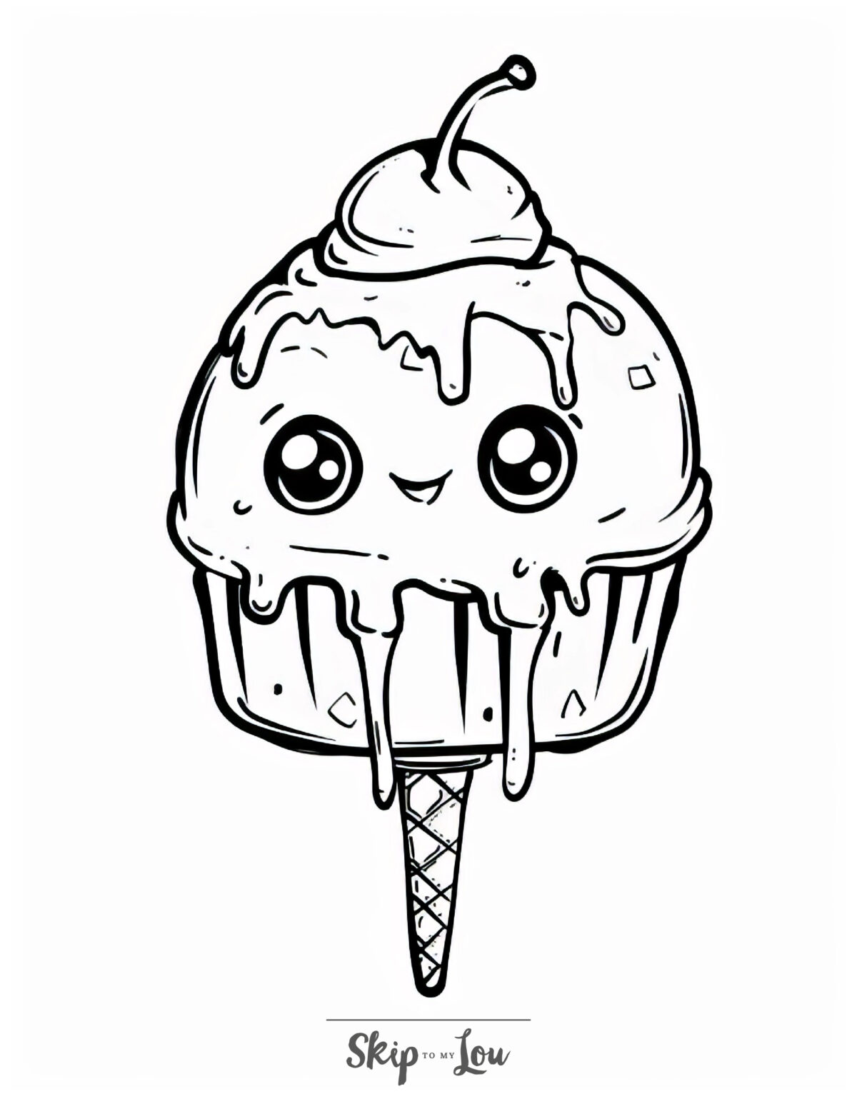 A massive blob of ice cream topped by a cherry sitting on an ice cream cone.