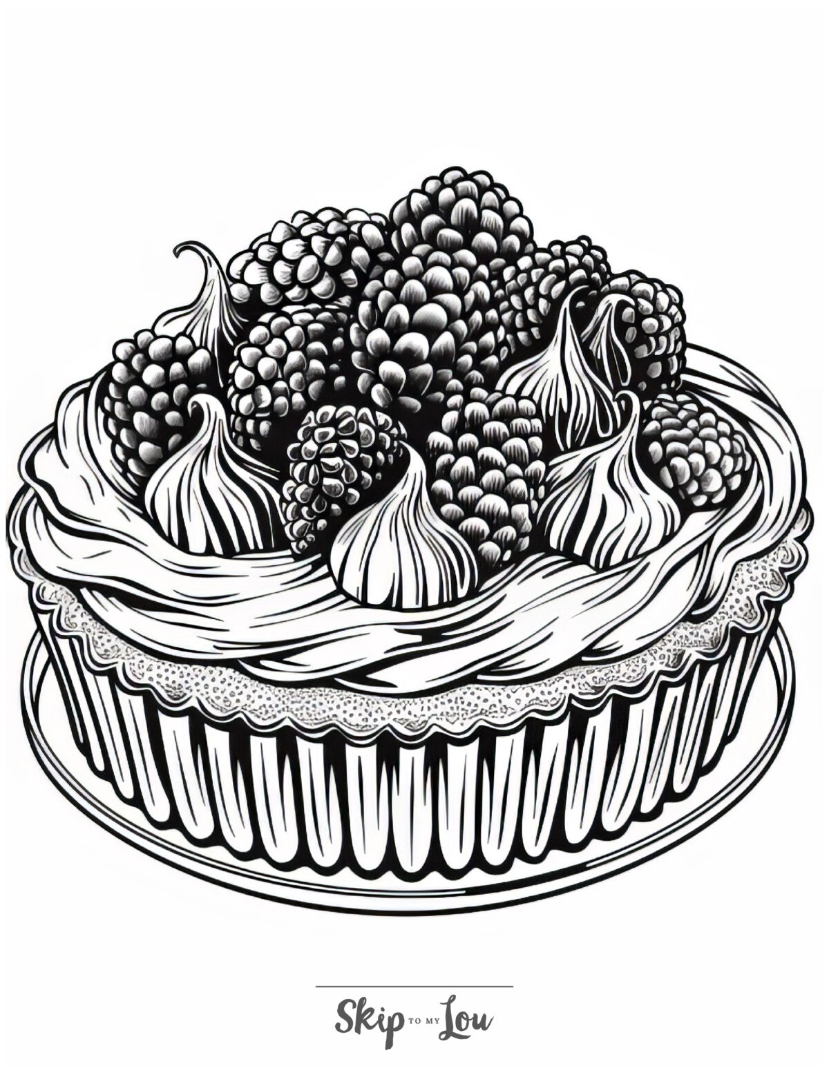 A food coloring featuring a cake topped with berries.