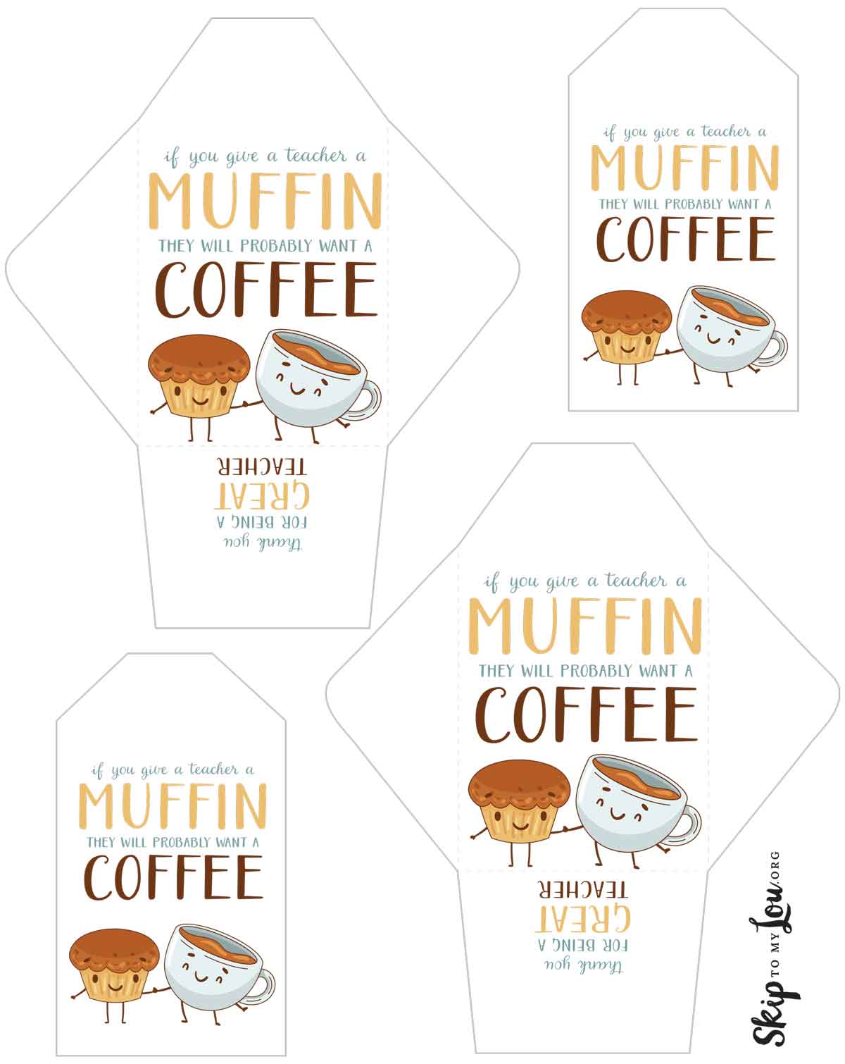 if you give a teacher a muffin gift tag