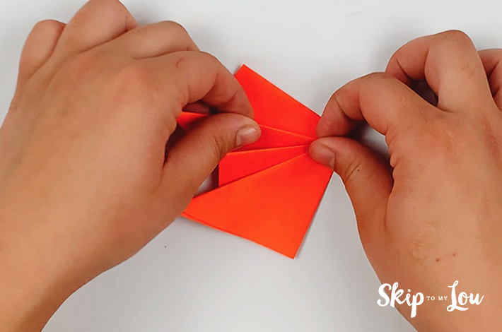 The final folds in this section are carried out.