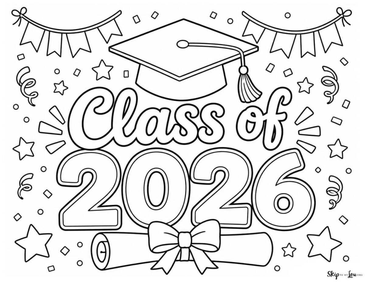 class of 2026 graduation coloring page