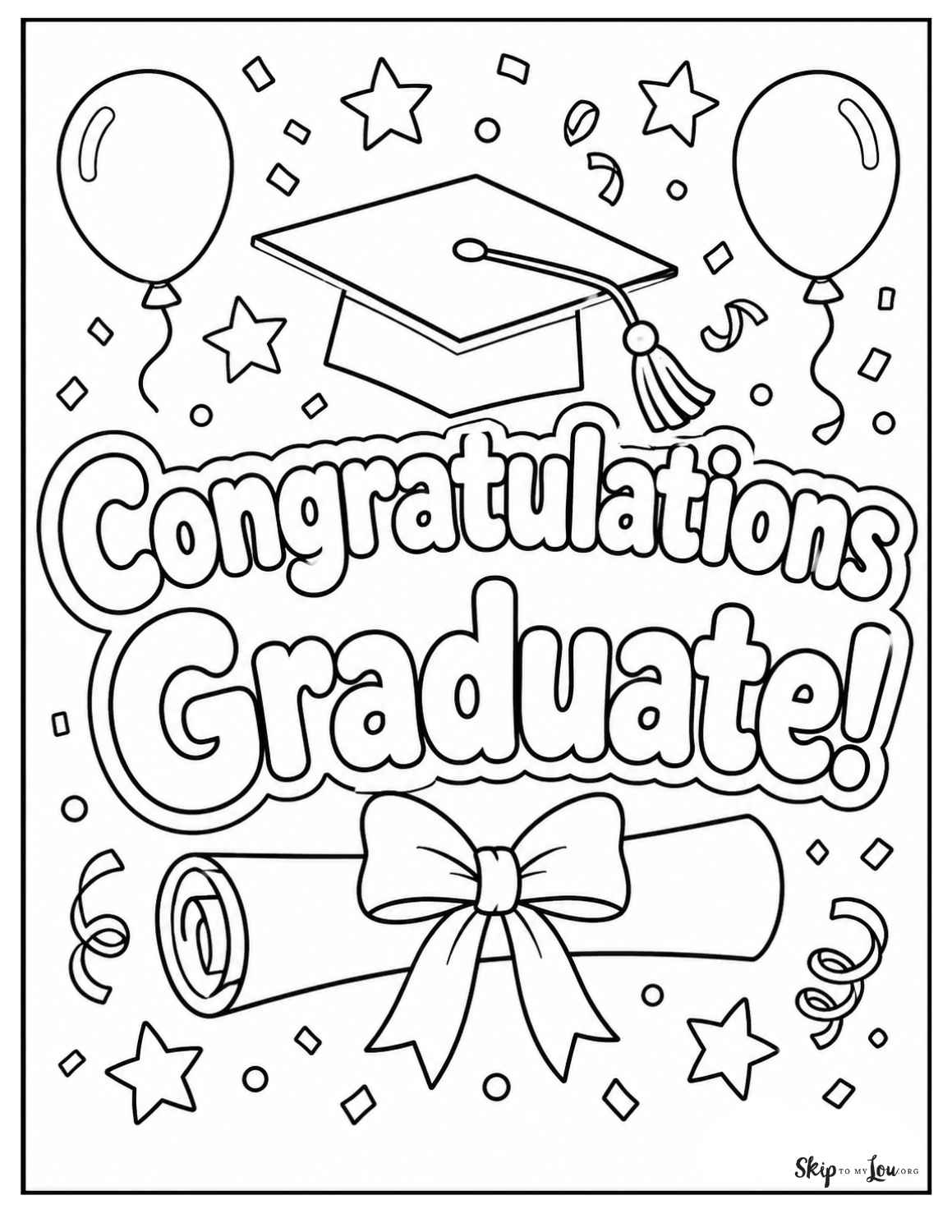 congratulations graduate coloring page