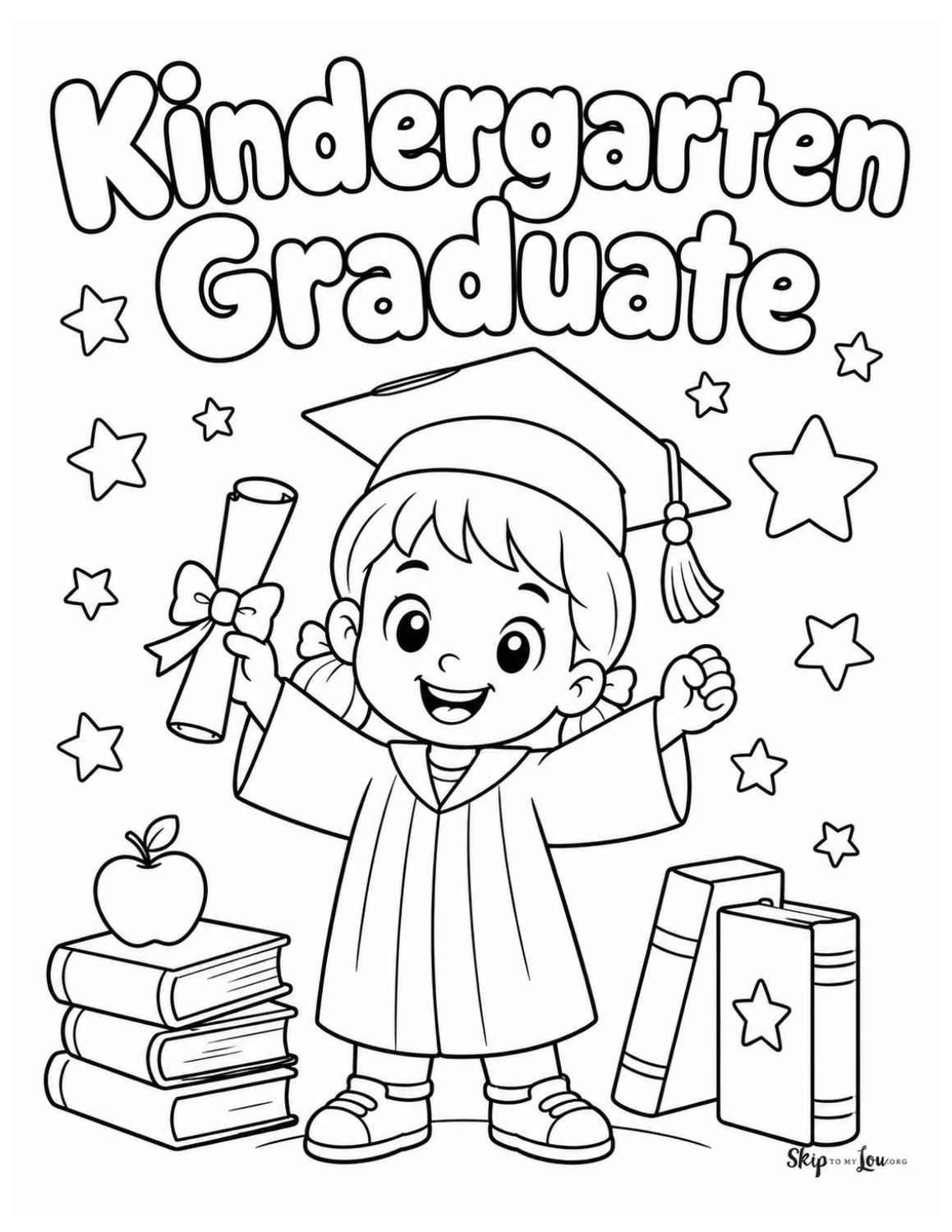 Kindergarten girl coloring page