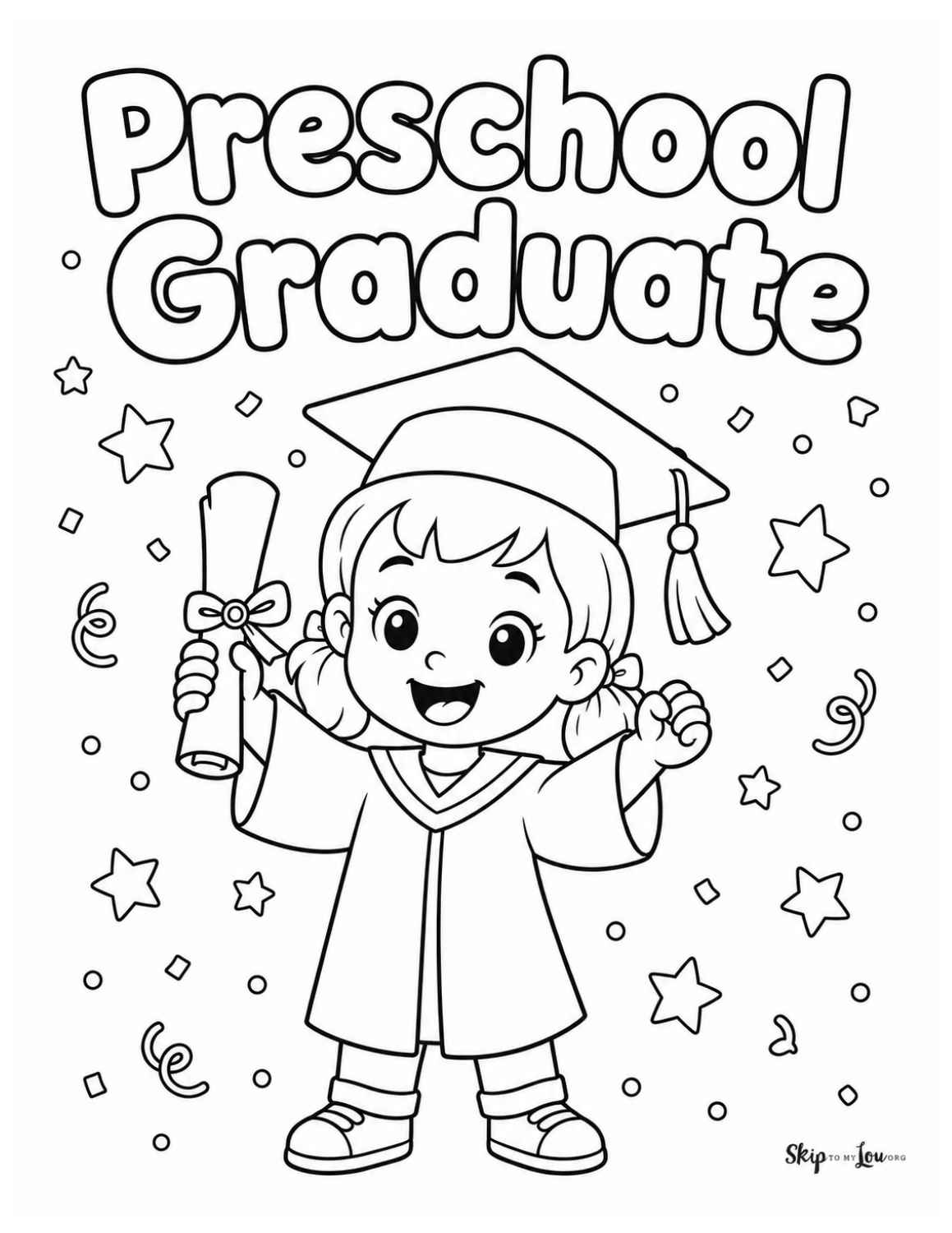 preschool girl coloring page