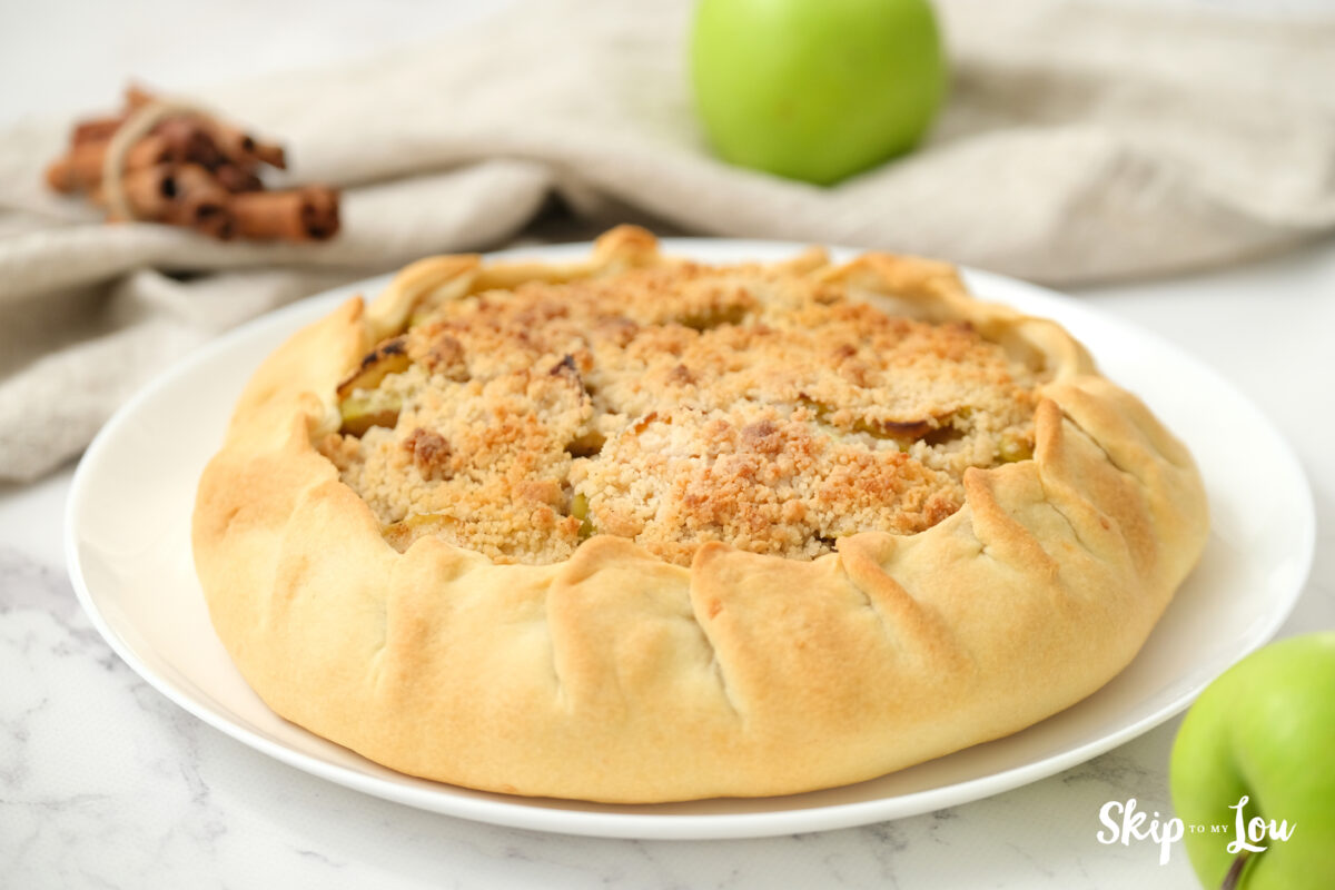 An apple crostata fresh out of the oven.